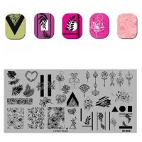 Барбарис, Пластина для стемпинга 12*6 см JR302, 1 шт